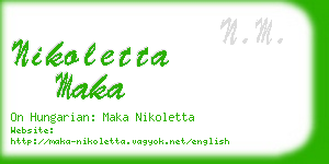 nikoletta maka business card